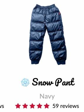 One Kid Kids Navy Snow Pants - Lightweight Insulated Winter Bottoms